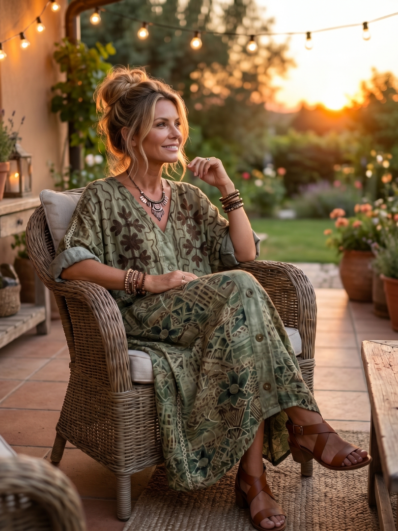 Alicia| Vestido Midi Oversize con Botones y Bolsillos