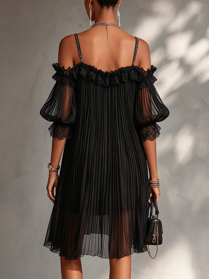 Victoria | Minivestido negro plisado
