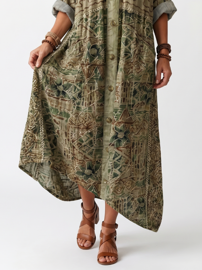 Alicia| Vestido Midi Oversize con Botones y Bolsillos