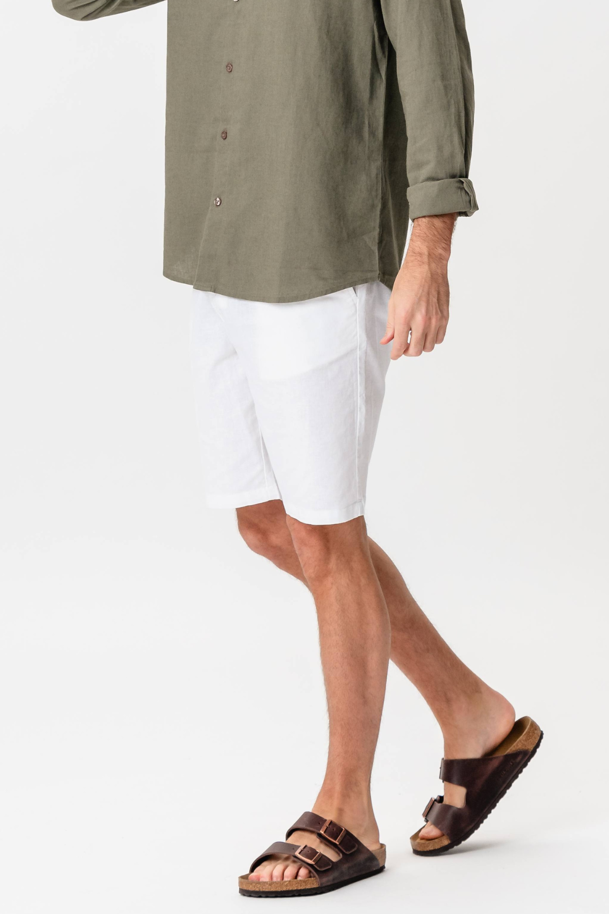 Manuel | Pantalones cortos blancos de lino