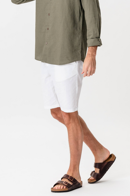 Manuel | Pantalones cortos blancos de lino