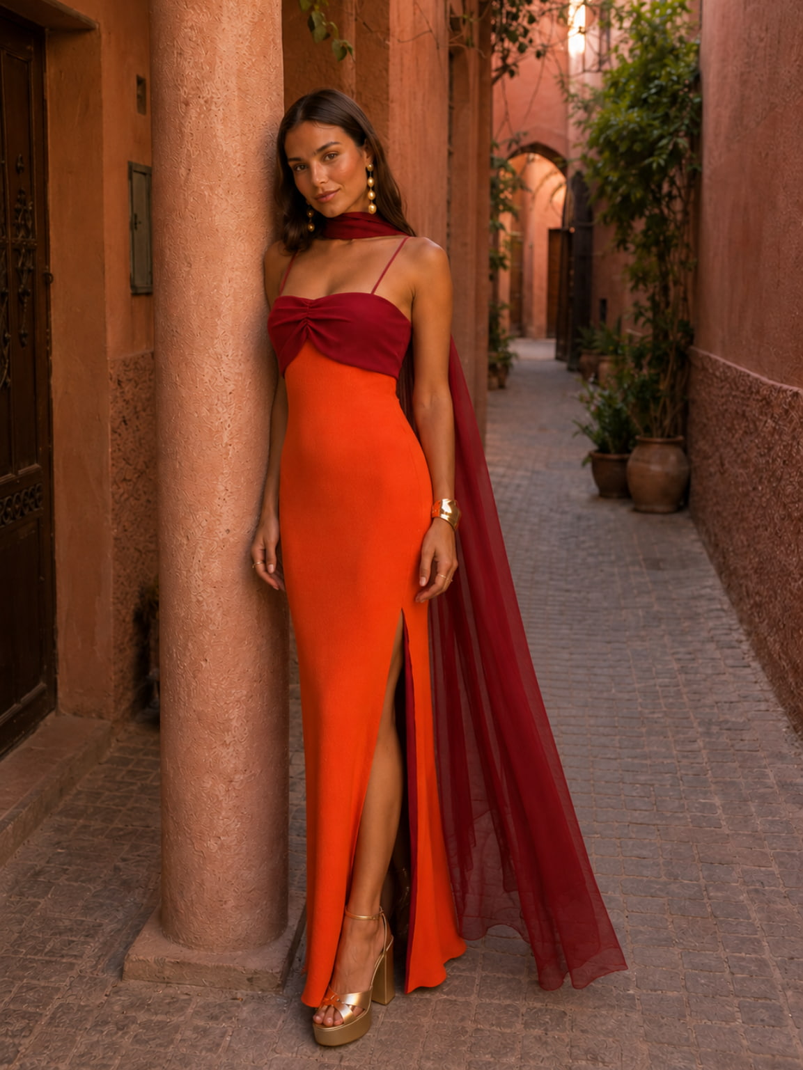 Noelia | Vestido Largo Bicolor