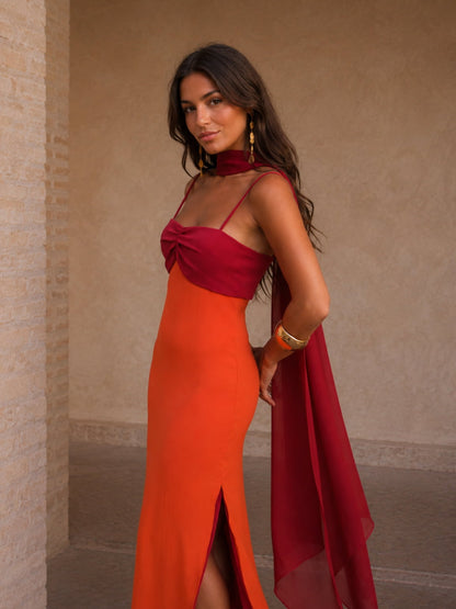 Noelia | Vestido Largo Bicolor