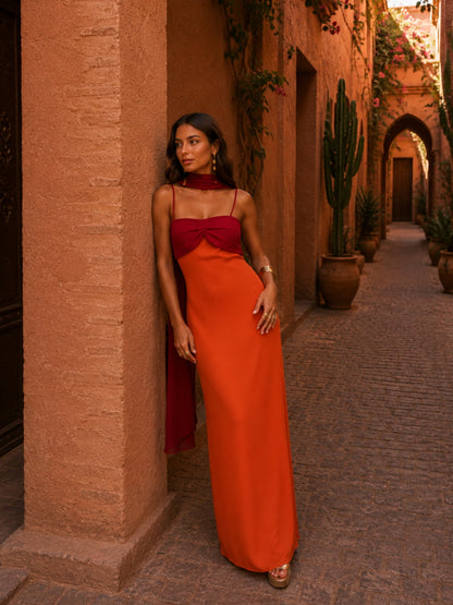 Noelia | Vestido Largo Bicolor