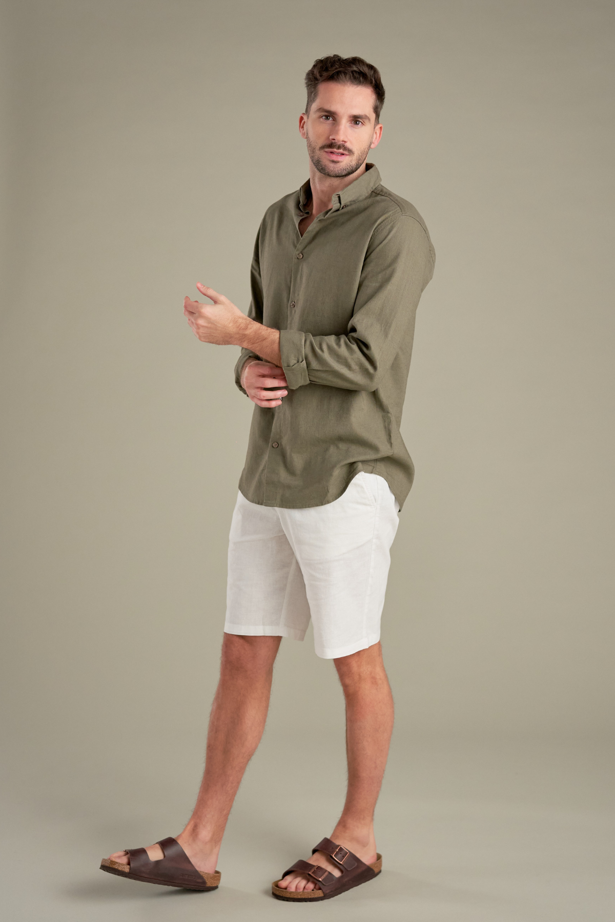 Manuel | Pantalones cortos blancos de lino