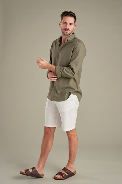 Manuel | Pantalones cortos blancos de lino