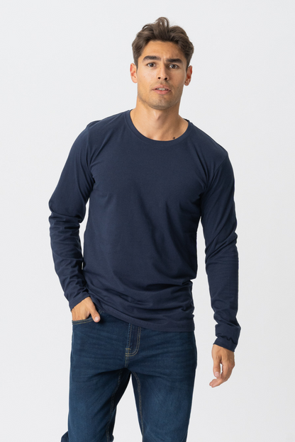 Cameron | Camiseta azul de manda larga
