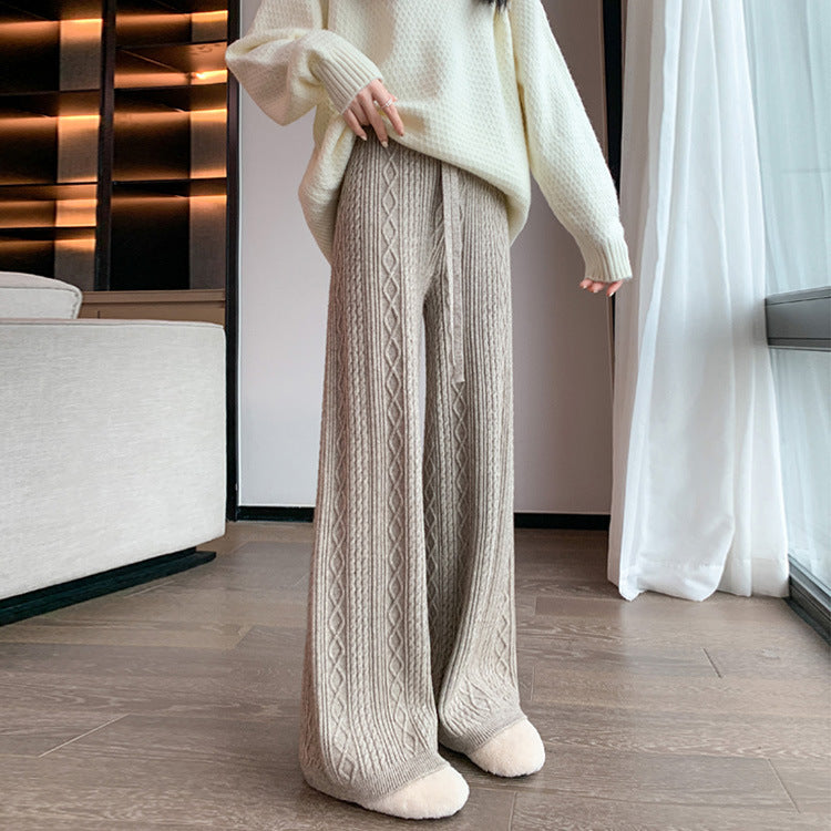 Aurelia Pantalon Femme – Pantalon en malla talle alto con piernas anchas chic y confortable