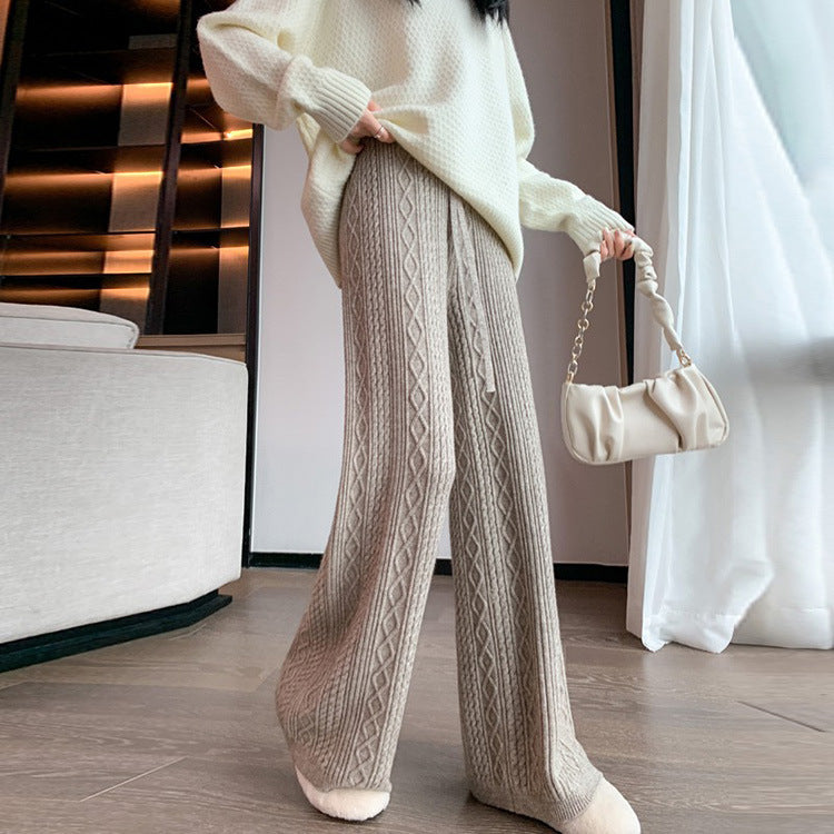 Aurelia Pantalon Femme – Pantalon en malla talle alto con piernas anchas chic y confortable