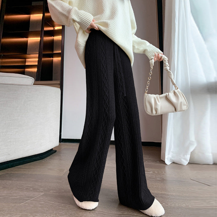 Aurelia Pantalon Femme – Pantalon en malla talle alto con piernas anchas chic y confortable