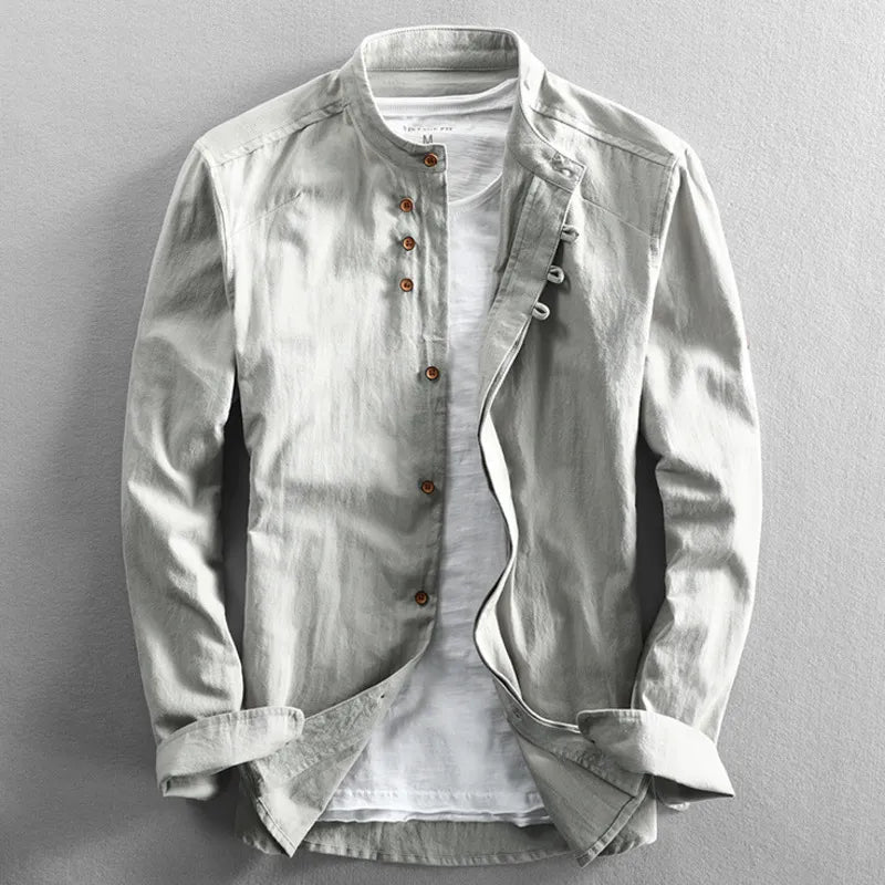 Antonio | Camisa minimalista de cuello japonés