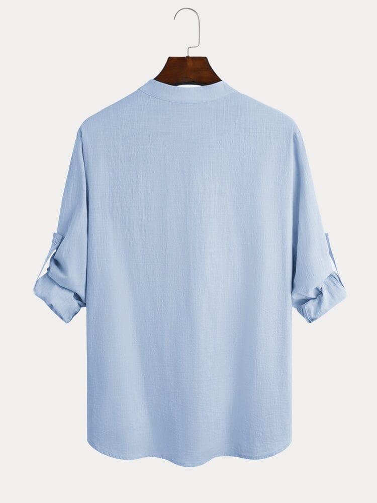Auren| Camisa de lino y algodón cuello abierto