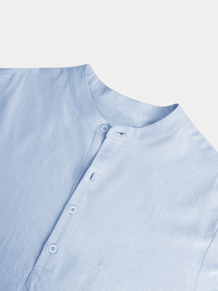 Auren| Camisa de lino y algodón cuello abierto