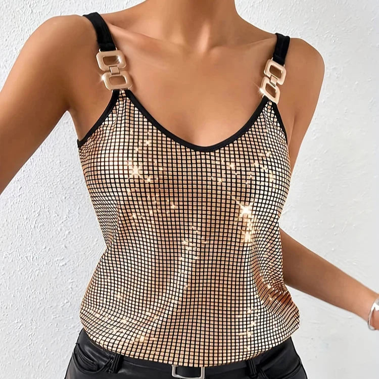 Alejandra | Camiseta sin mangas con lentejuelas