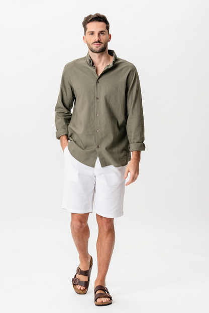 Manuel | Pantalones cortos blancos de lino