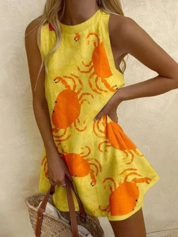 Leticia | Vestido Corto de Verano Sin Mangas Playa
