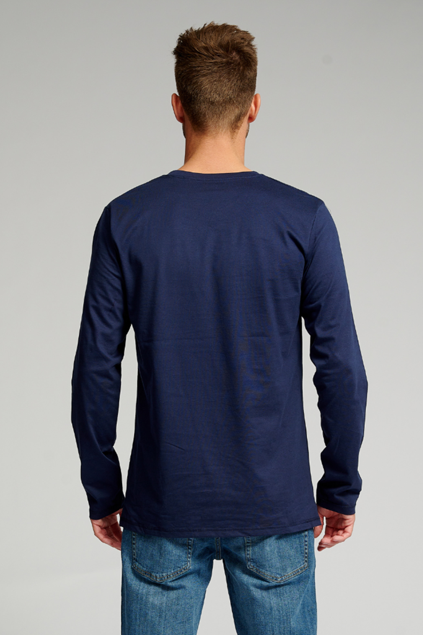 Cameron | Camiseta azul de manda larga