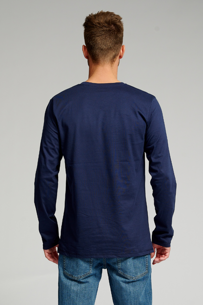 Cameron | Camiseta azul de manda larga