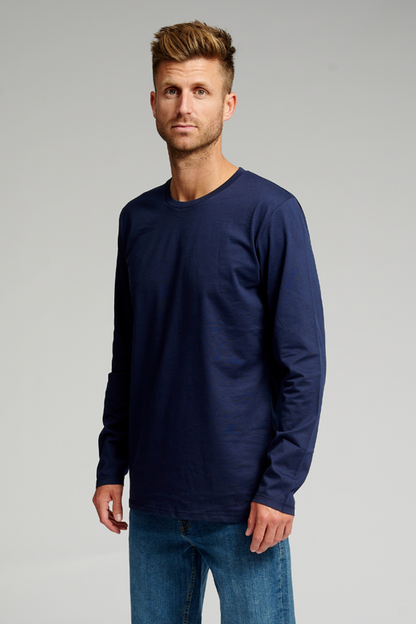 Cameron | Camiseta azul de manda larga